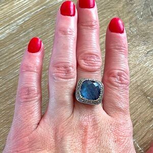Designer Marc Jacob’s size 7 dinner ring marcasite and quartz 925